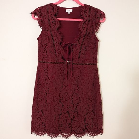 Tobi Sophia Wine Lace Dress - Picture 6 of 14